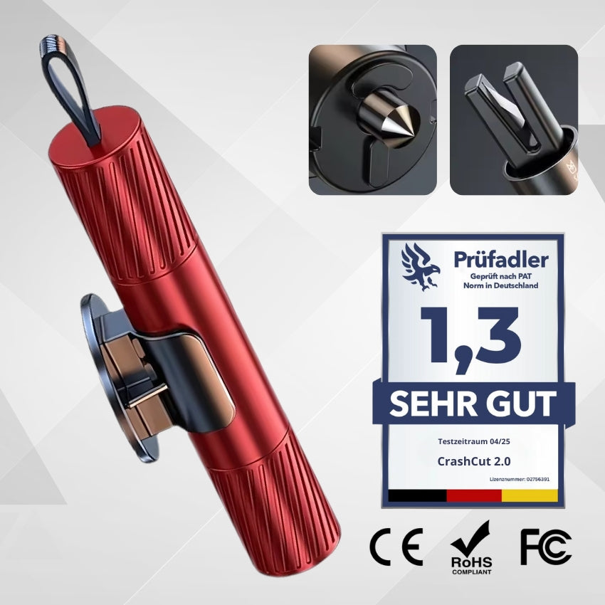 Crashcut™ 2.0 - Dein 2-in-1 Lebensretter im Auto