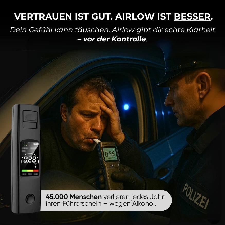 Airlow™ 2.0 - Präziser Alkoholtester für deinen Alltag