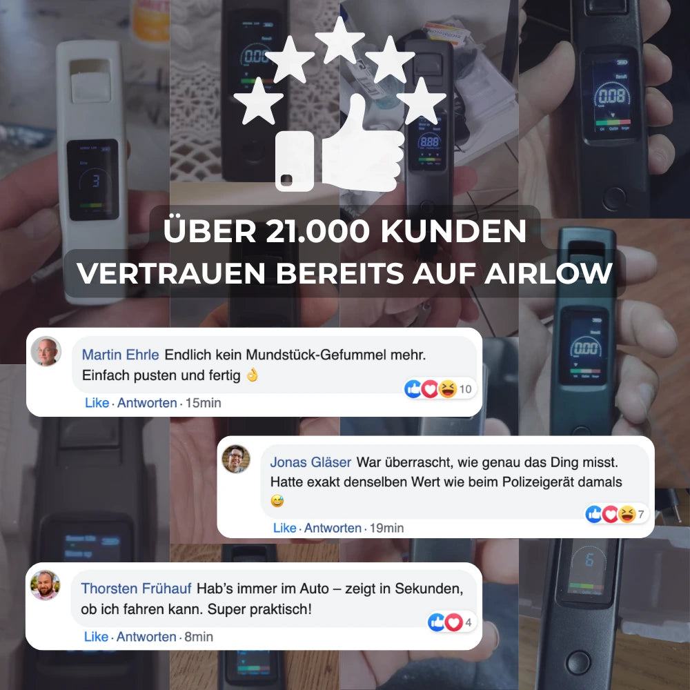Airlow™ 2.0 - Präziser Alkoholtester für deinen Alltag