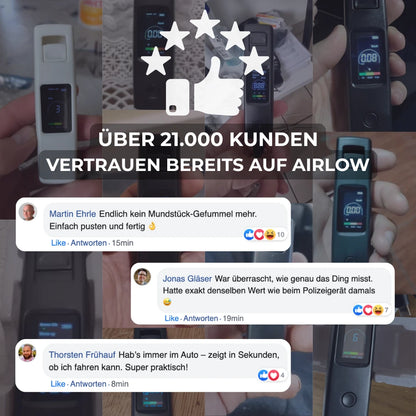 Airlow™ 2.0 - Präziser Alkoholtester für deinen Alltag